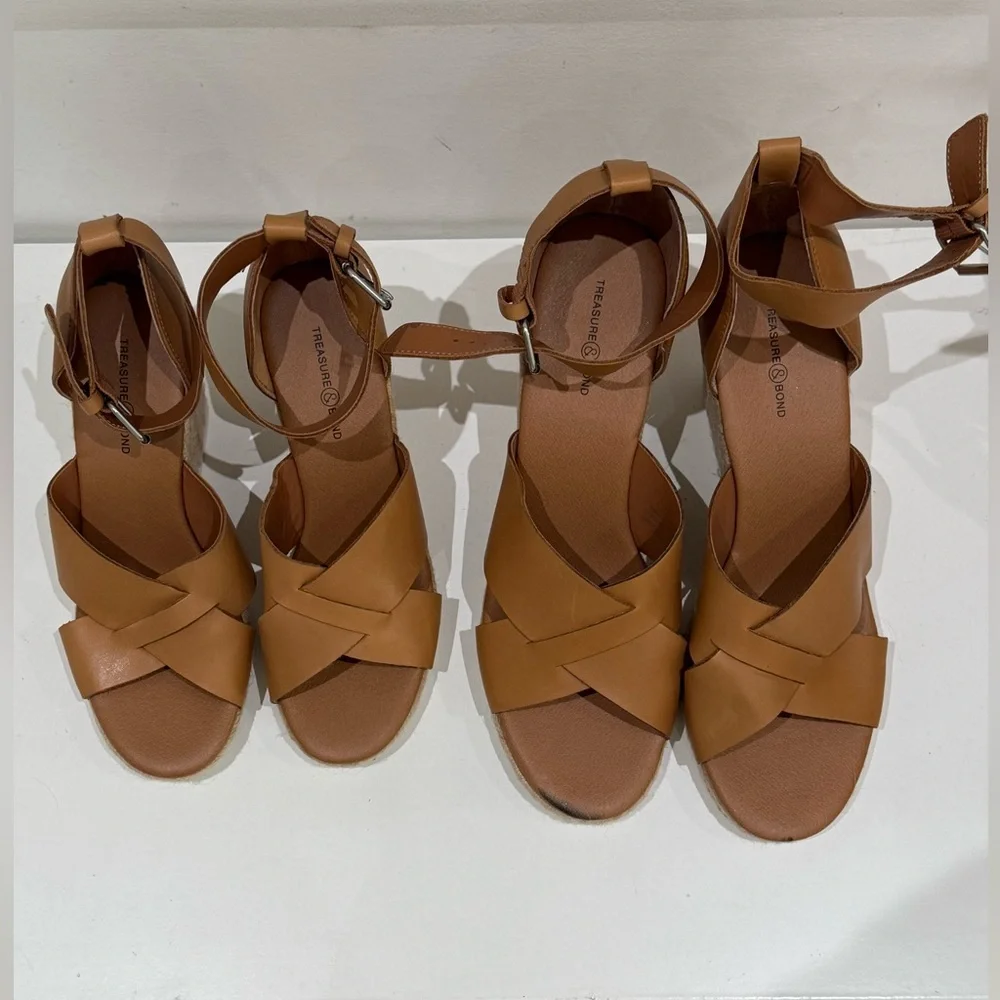Treasure & bond Poppy Espadrille Wedge Sandal in tan size 7 and 12.